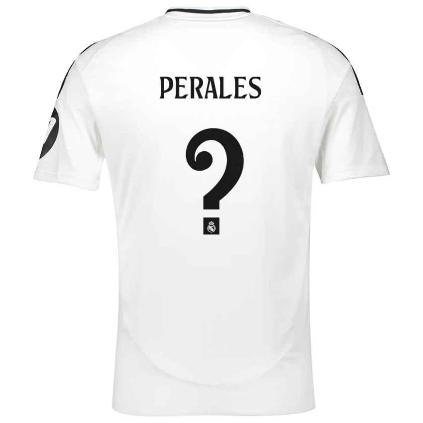 Niño Camiseta Miguel Perales #0 Blanco 1ª Equipación 2024/25 La Camisa Perú