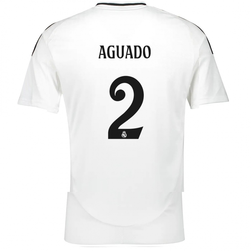 Niño Camiseta Lorenzo Aguado #2 Blanco 1ª Equipación 2024/25 La Camisa Perú