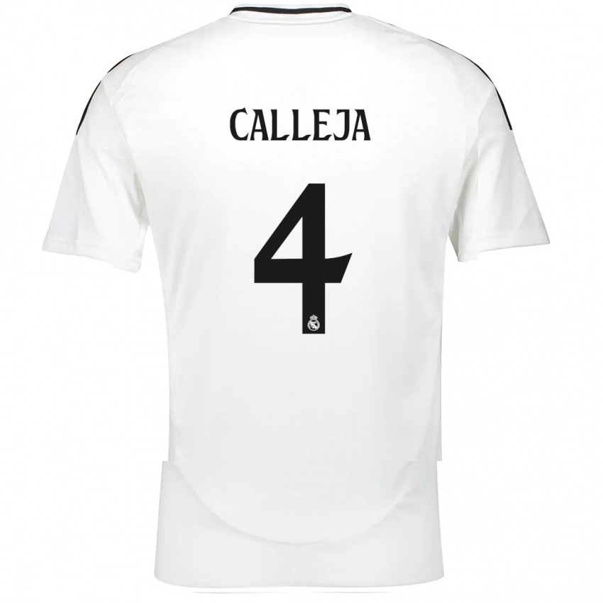 Niño Camiseta Jaime Calleja #4 Blanco 1ª Equipación 2024/25 La Camisa Perú