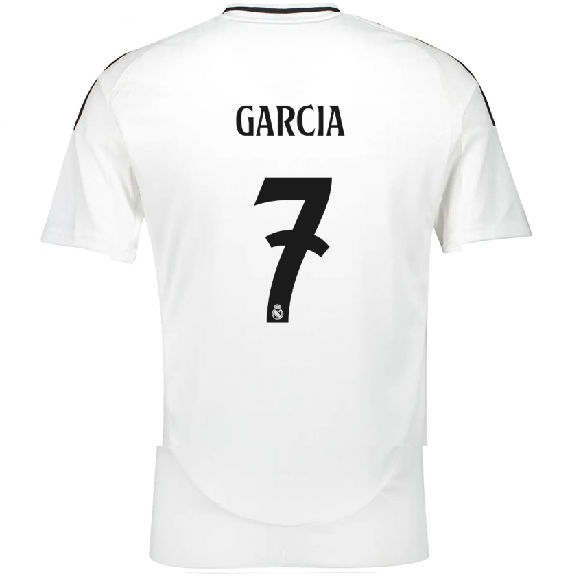 Niño Camiseta Gonzalo Garcia #7 Blanco 1ª Equipación 2024/25 La Camisa Perú