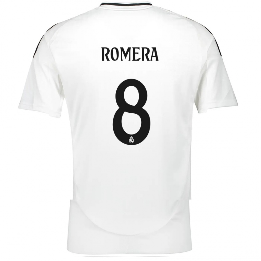 Niño Camiseta Miguel Romera #8 Blanco 1ª Equipación 2024/25 La Camisa Perú