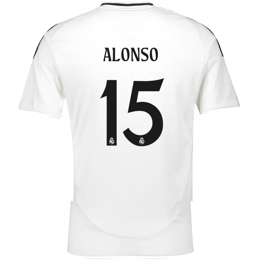 Niño Camiseta Borja Alonso #15 Blanco 1ª Equipación 2024/25 La Camisa Perú