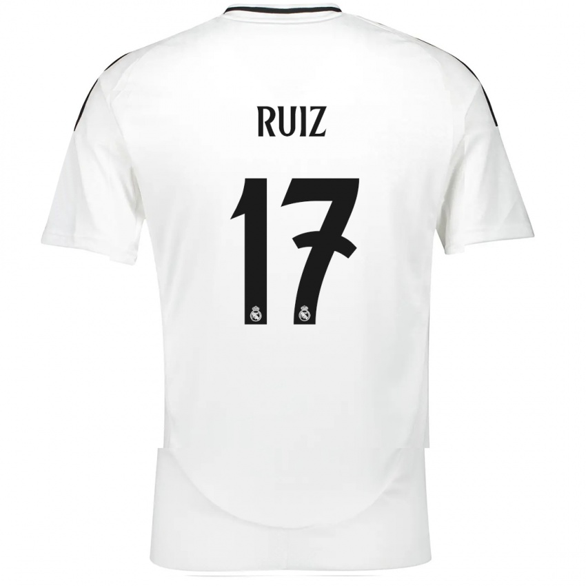 Niño Camiseta David Ruiz #17 Blanco 1ª Equipación 2024/25 La Camisa Perú