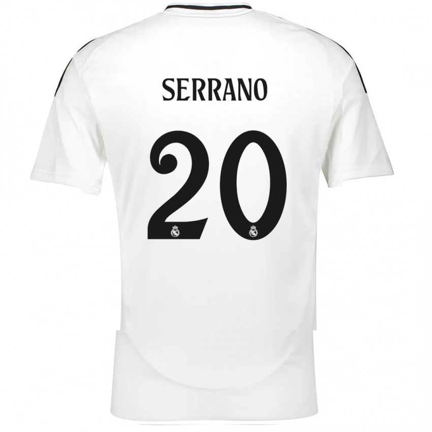 Niño Camiseta Manu Serrano #20 Blanco 1ª Equipación 2024/25 La Camisa Perú