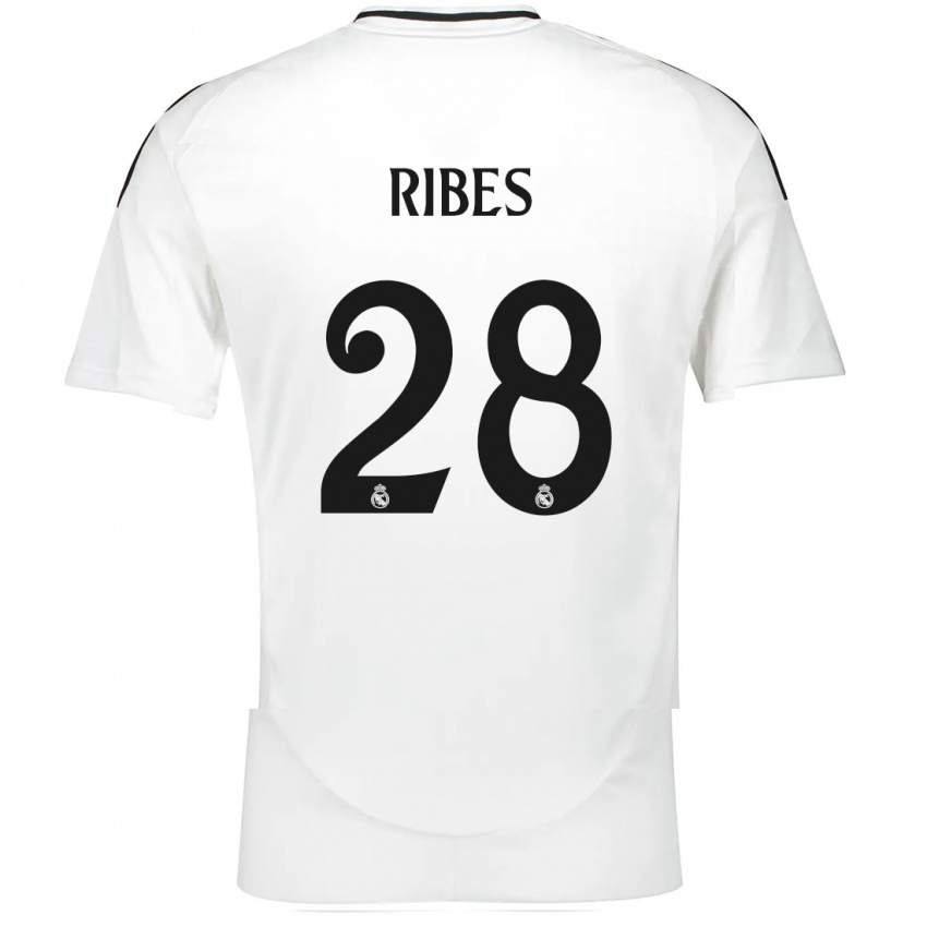 Niño Camiseta Kike Ribes #28 Blanco 1ª Equipación 2024/25 La Camisa Perú