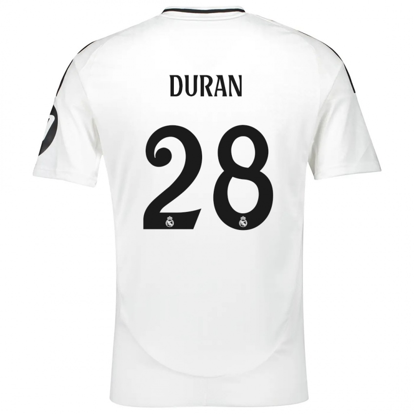 Niño Camiseta Pol Duran #28 Blanco 1ª Equipación 2024/25 La Camisa Perú