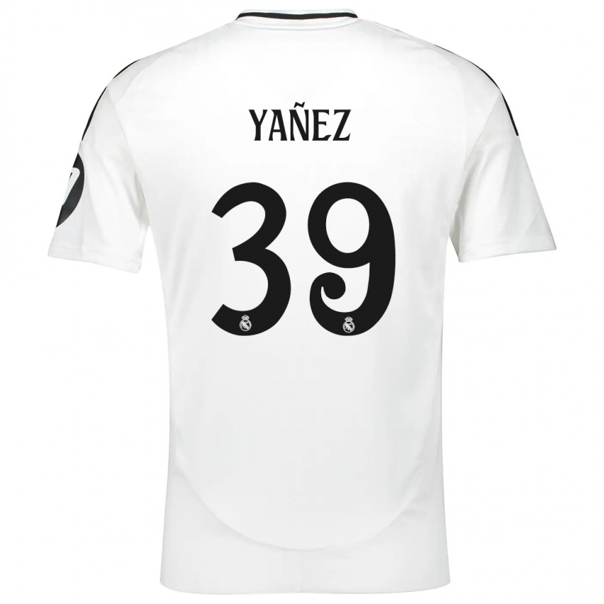 Niño Camiseta Daniel Yañez #39 Blanco 1ª Equipación 2024/25 La Camisa Perú