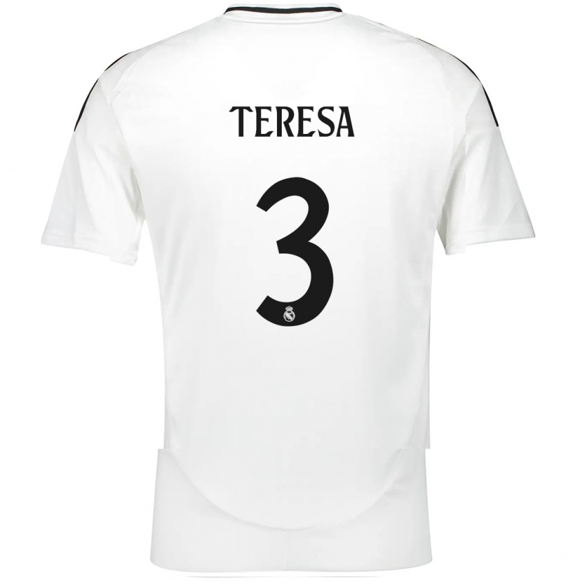 Niño Camiseta Teresa Abelleira #3 Blanco 1ª Equipación 2024/25 La Camisa Perú