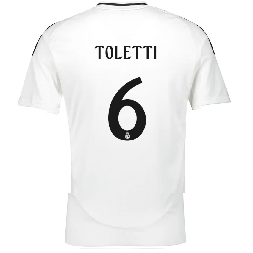 Niño Camiseta Sandie Toletti #6 Blanco 1ª Equipación 2024/25 La Camisa Perú