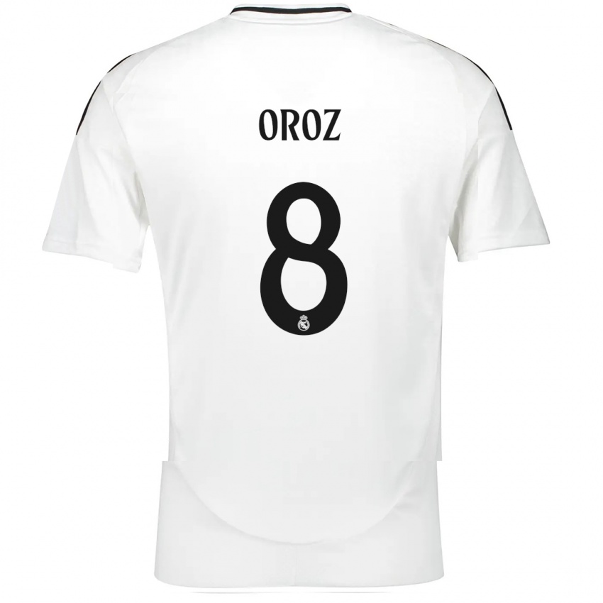 Niño Camiseta Maite Oroz #8 Blanco 1ª Equipación 2024/25 La Camisa Perú