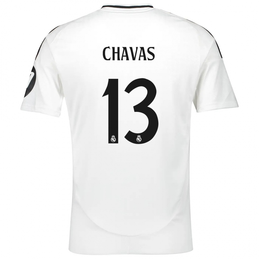 Niño Camiseta Mylène Chavas #13 Blanco 1ª Equipación 2024/25 La Camisa Perú