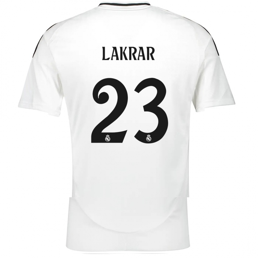 Niño Camiseta Maëlle Lakrar #23 Blanco 1ª Equipación 2024/25 La Camisa Perú