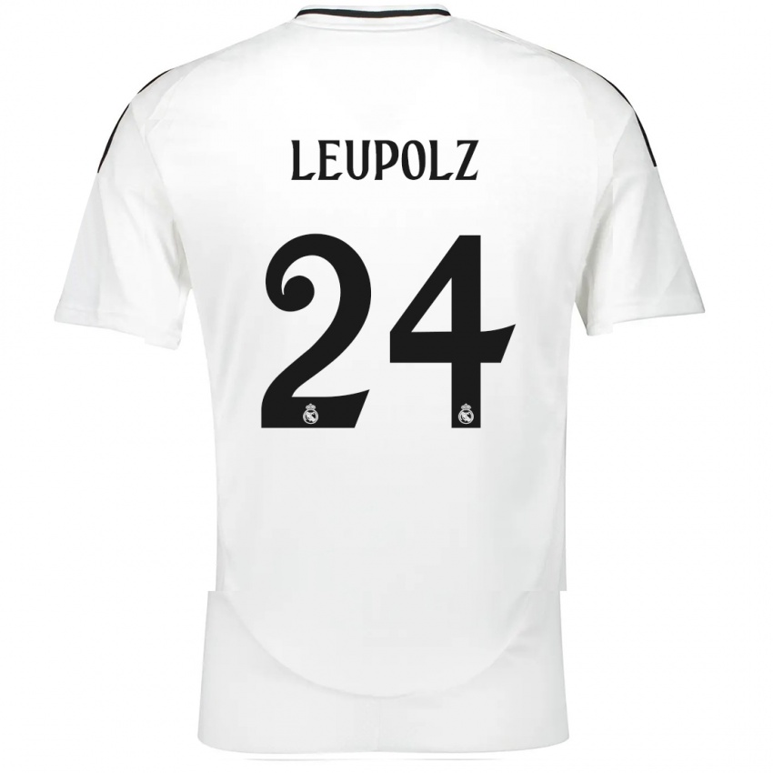 Niño Camiseta Melanie Leupolz #24 Blanco 1ª Equipación 2024/25 La Camisa Perú