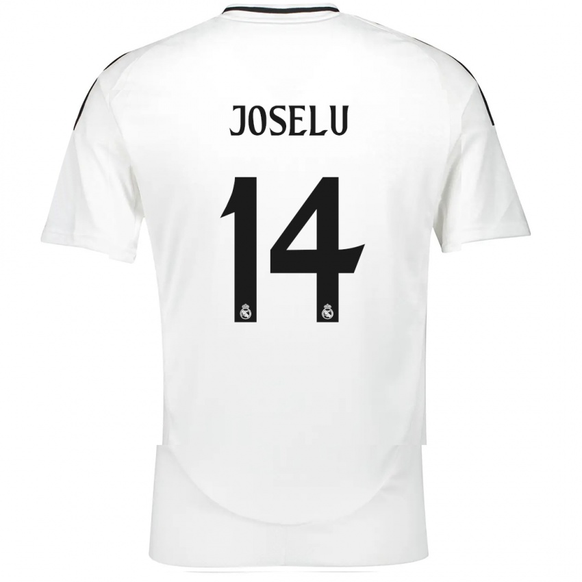 Niño Camiseta Joselu #14 Blanco 1ª Equipación 2024/25 La Camisa Perú