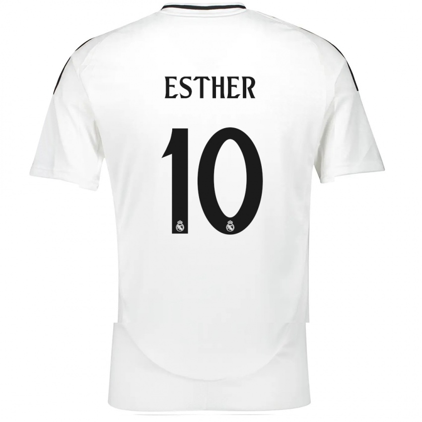 Niño Camiseta Esther Gonzalez #10 Blanco 1ª Equipación 2024/25 La Camisa Perú