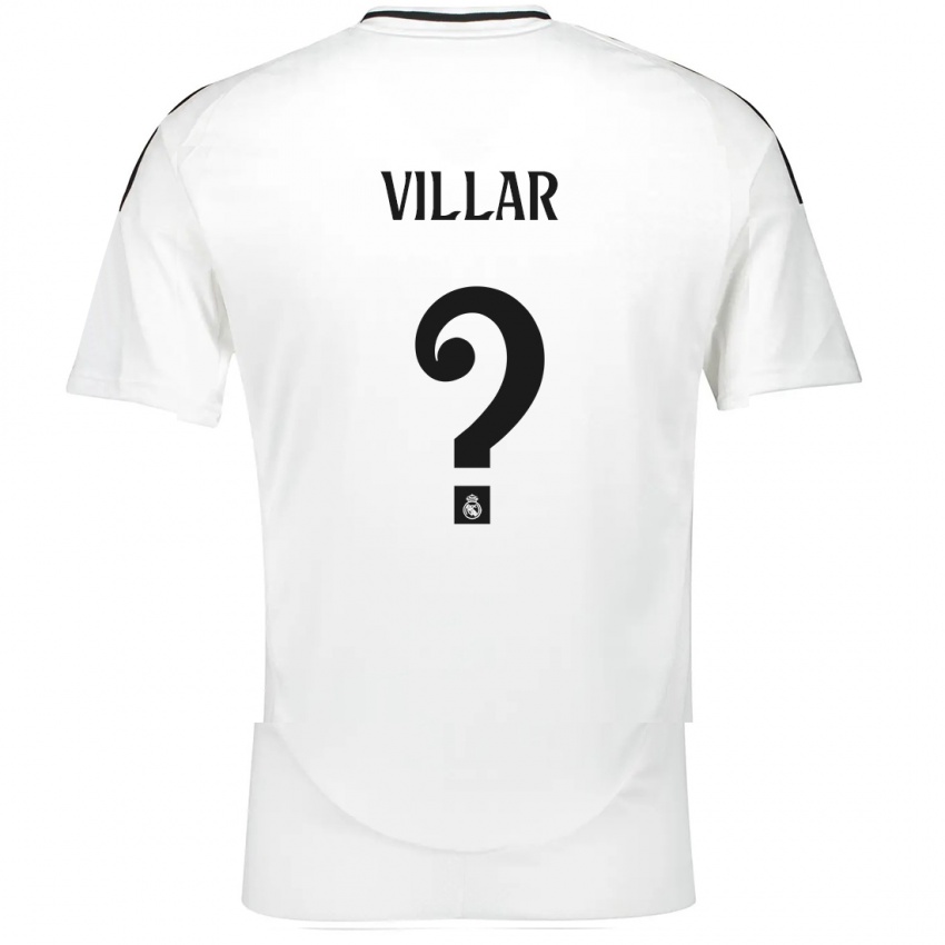 Niño Camiseta Javi Villar #0 Blanco 1ª Equipación 2024/25 La Camisa Perú