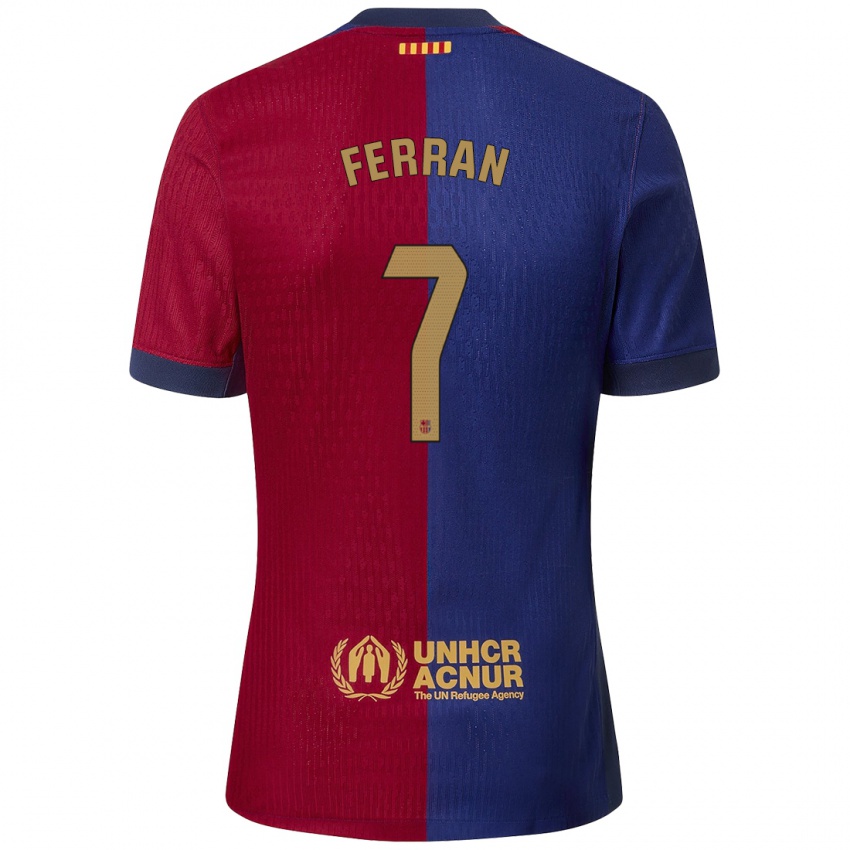 Niño Camiseta Ferran Torres #7 Azul Rojo 1ª Equipación 2024/25 La Camisa Perú