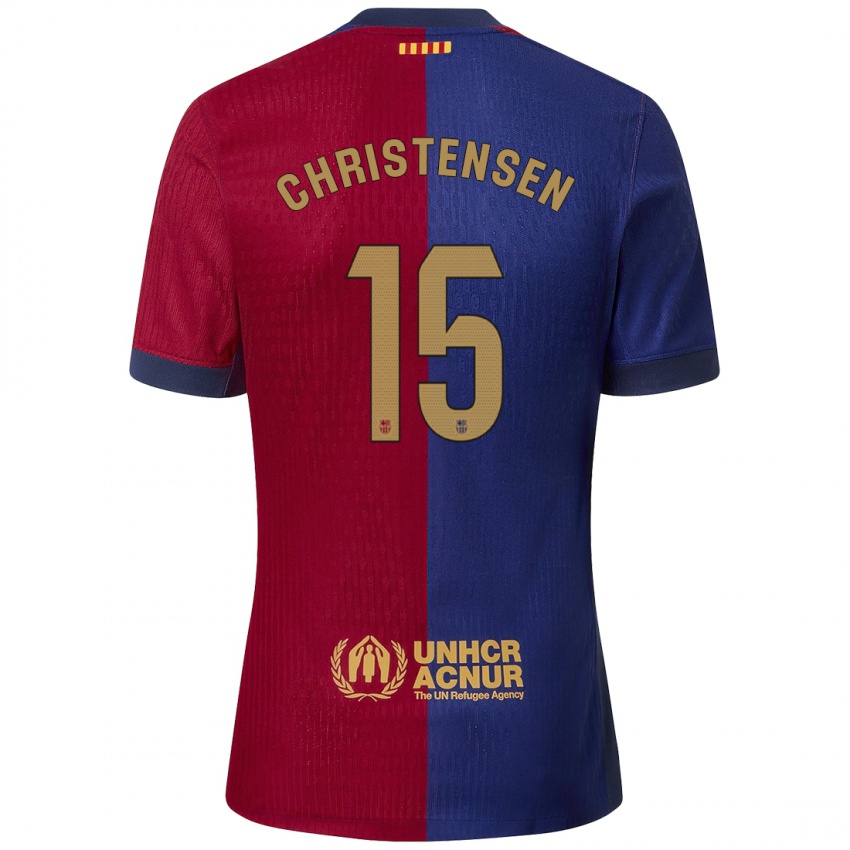 Niño Camiseta Andreas Christensen #15 Azul Rojo 1ª Equipación 2024/25 La Camisa Perú