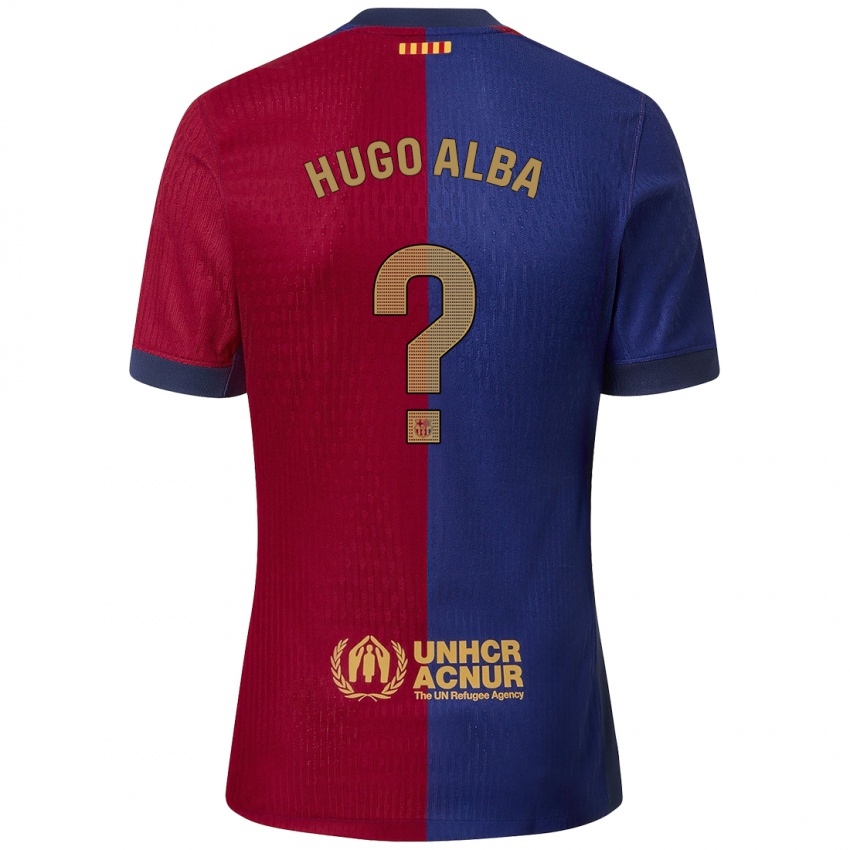 Niño Camiseta Hugo Alba #0 Azul Rojo 1ª Equipación 2024/25 La Camisa Perú