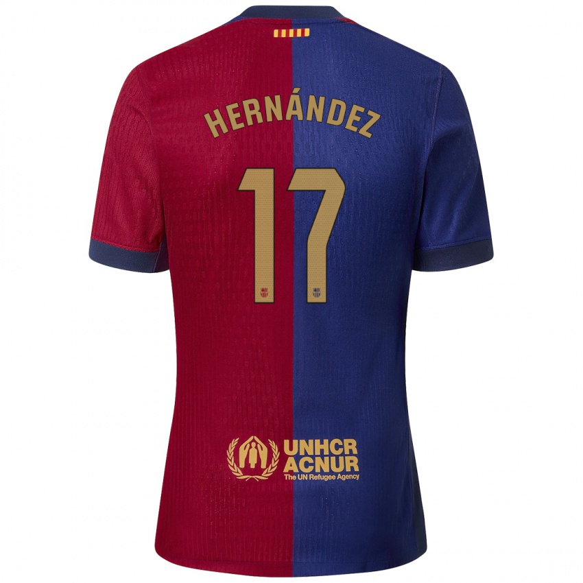 Niño Camiseta Juan Hernández #17 Azul Rojo 1ª Equipación 2024/25 La Camisa Perú