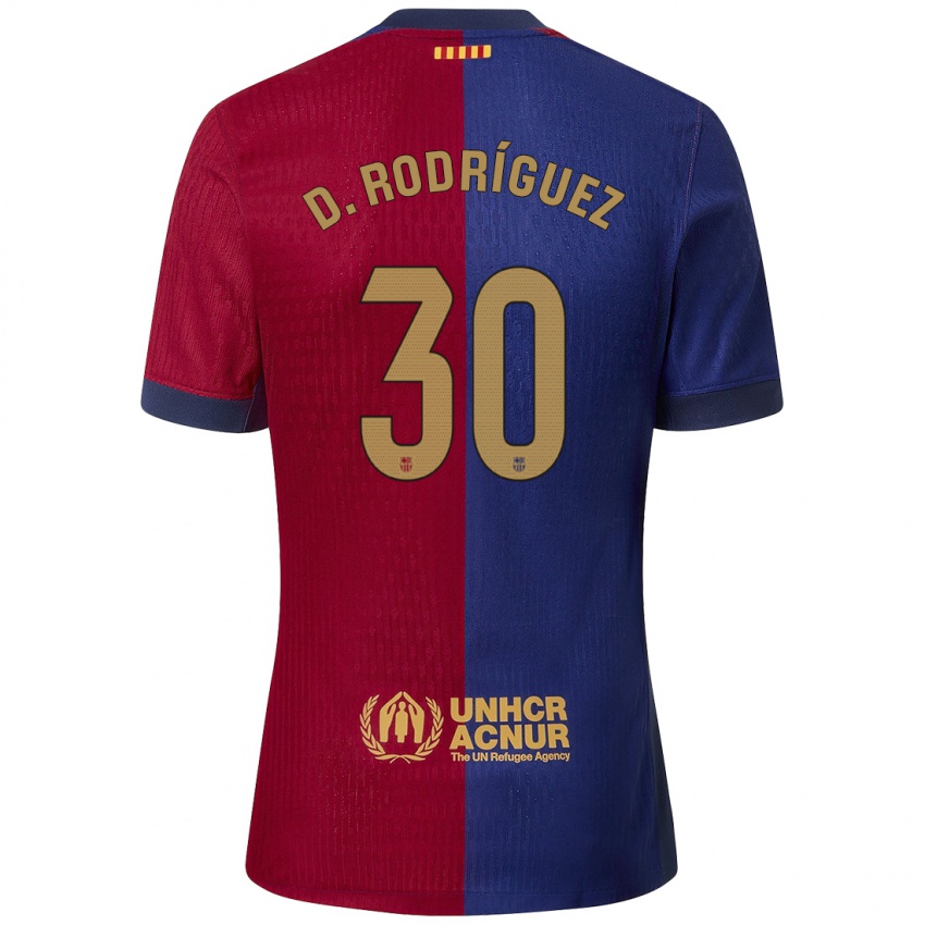 Niño Camiseta Dani Rodríguez #30 Azul Rojo 1ª Equipación 2024/25 La Camisa Perú