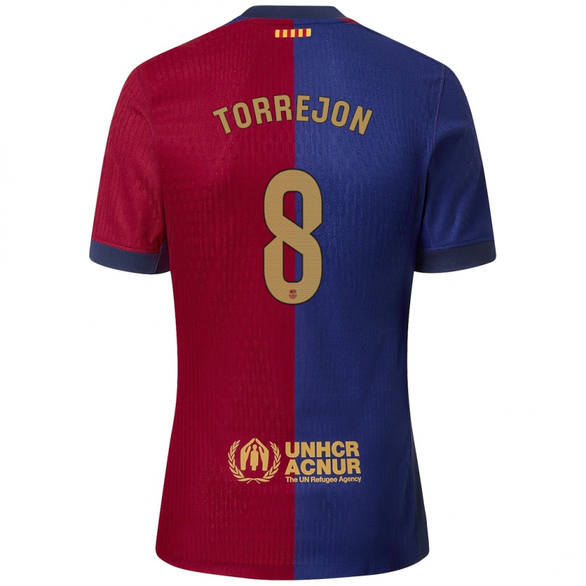 Niño Camiseta Marta Torrejón #8 Azul Rojo 1ª Equipación 2024/25 La Camisa Perú