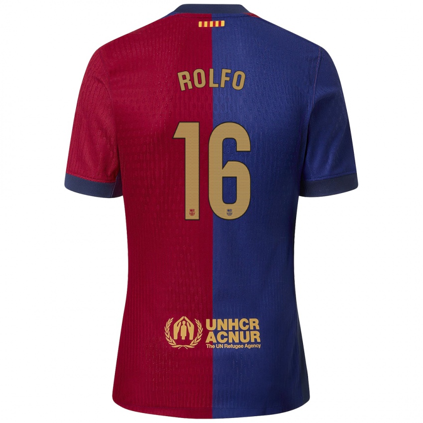 Niño Camiseta Fridolina Rolfö #16 Azul Rojo 1ª Equipación 2024/25 La Camisa Perú