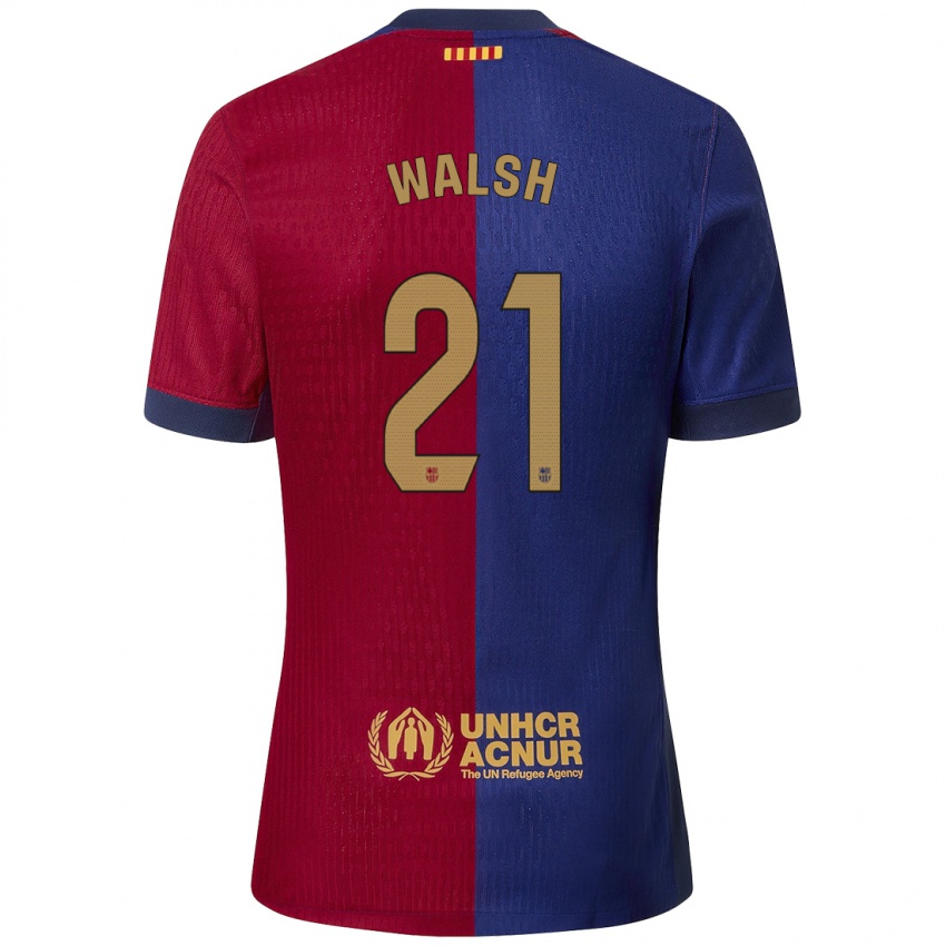 Niño Camiseta Keira Walsh #21 Azul Rojo 1ª Equipación 2024/25 La Camisa Perú