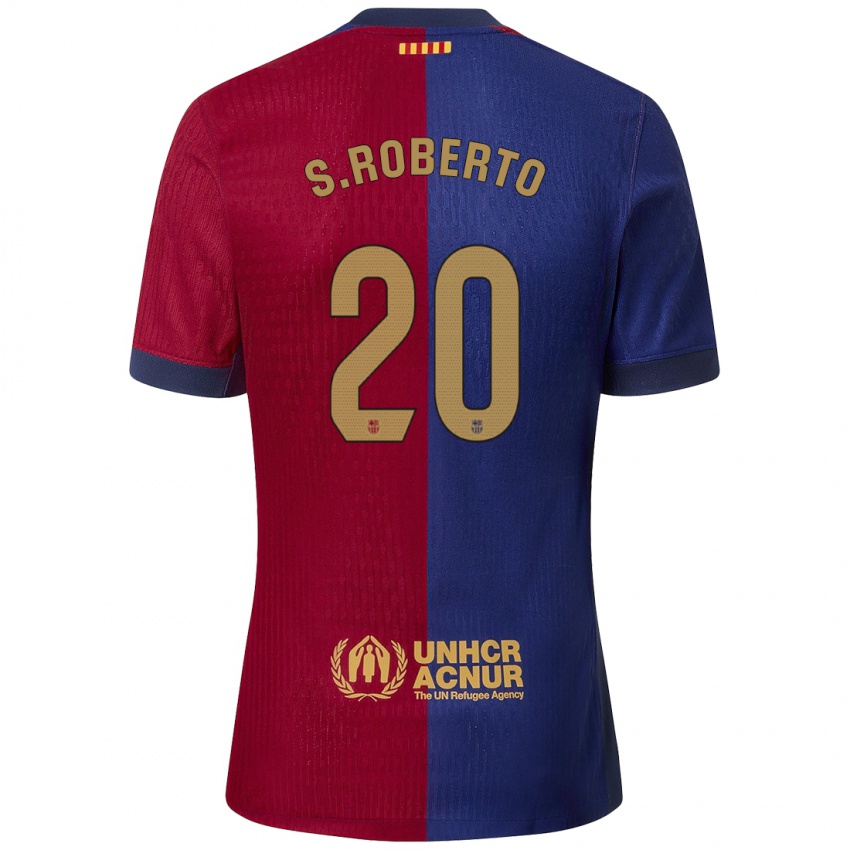 Niño Camiseta Sergi Roberto #20 Azul Rojo 1ª Equipación 2024/25 La Camisa Perú