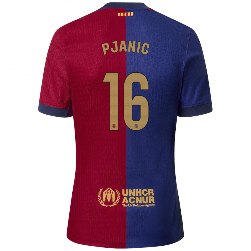 Niño Camiseta Miralem Pjanic #16 Azul Rojo 1ª Equipación 2024/25 La Camisa Perú