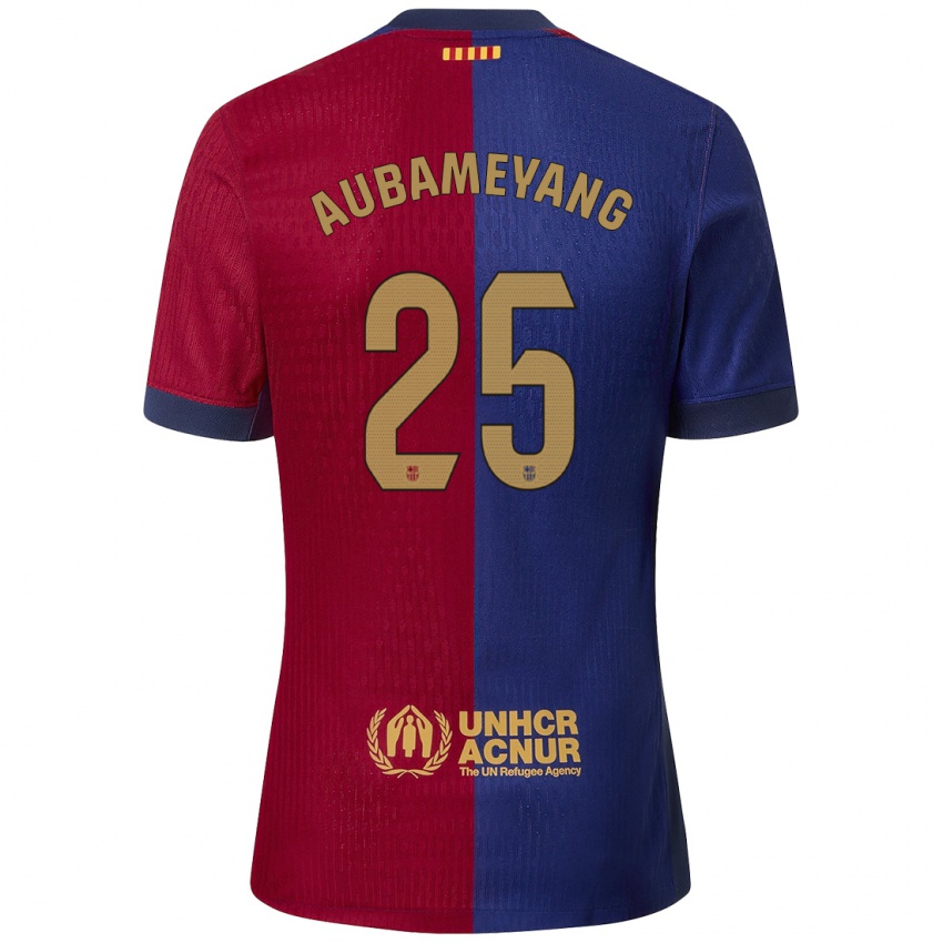 Niño Camiseta Pierre Emerick Aubameyang #25 Azul Rojo 1ª Equipación 2024/25 La Camisa Perú