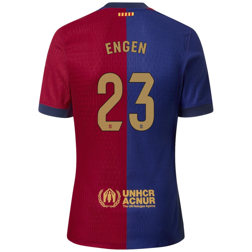 Niño Camiseta Ingrid Engen #23 Azul Rojo 1ª Equipación 2024/25 La Camisa Perú