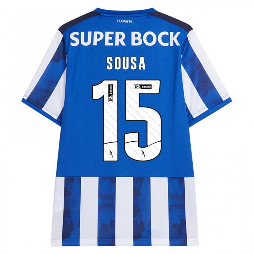 Niño Camiseta Vasco Sousa #15 Azul Blanco 1ª Equipación 2024/25 La Camisa Perú