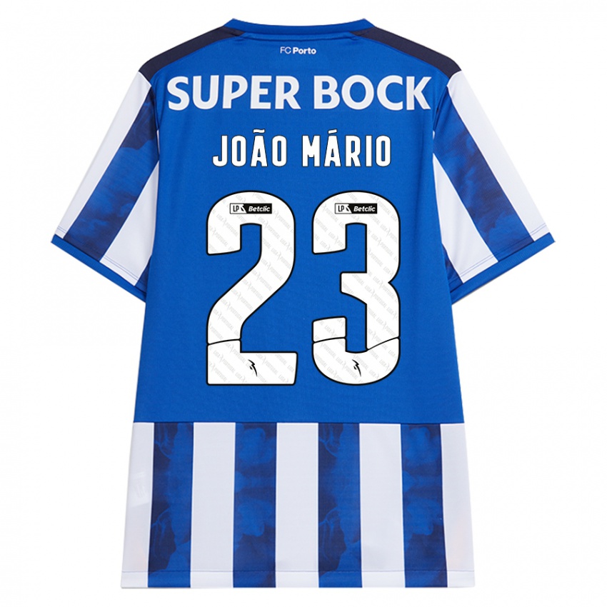 Niño Camiseta Joao Mario #23 Azul Blanco 1ª Equipación 2024/25 La Camisa Perú