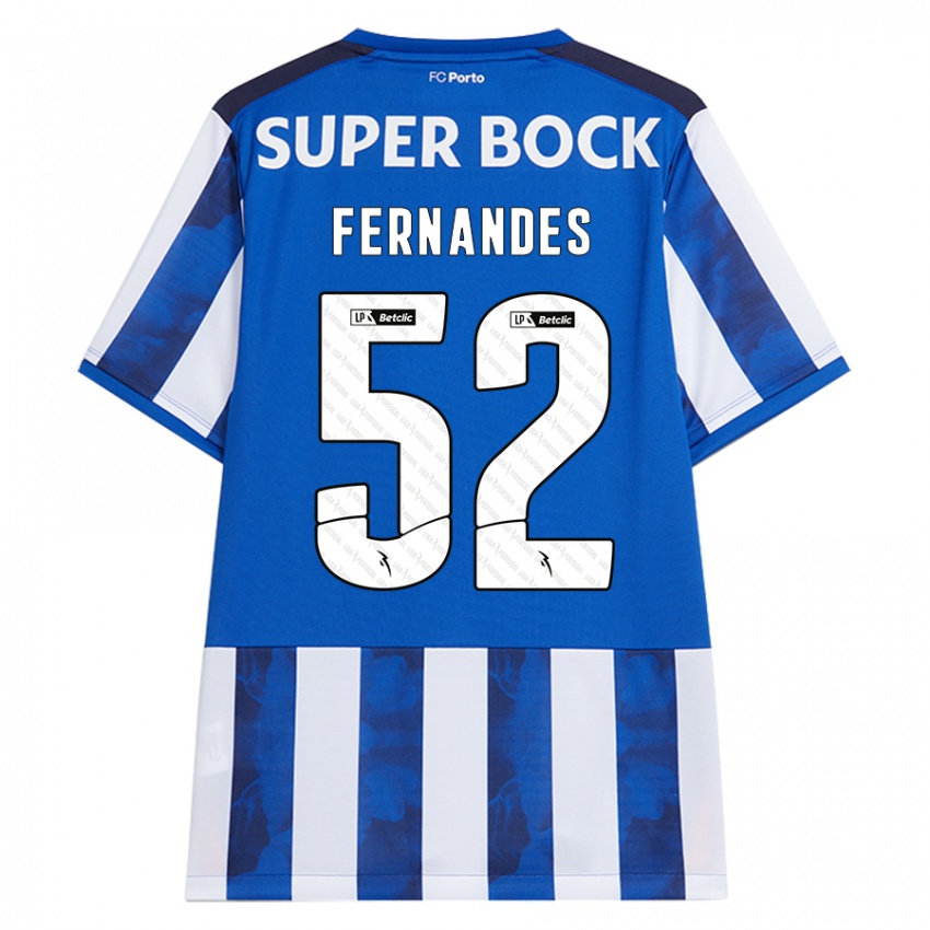 Niño Camiseta Martim Fernandes #52 Azul Blanco 1ª Equipación 2024/25 La Camisa Perú