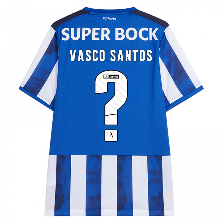 Niño Camiseta Vasco Santos #0 Azul Blanco 1ª Equipación 2024/25 La Camisa Perú