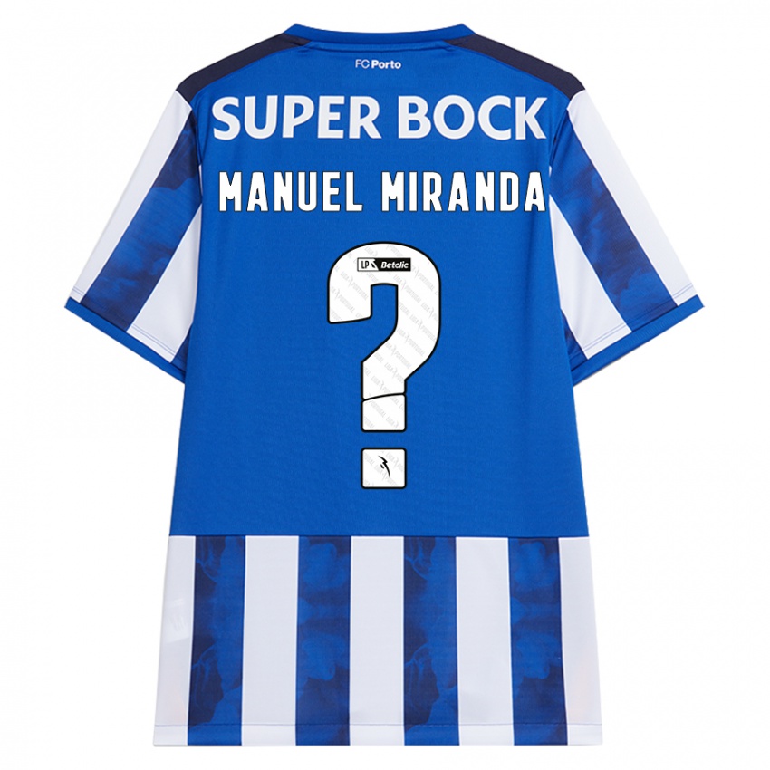 Niño Camiseta Manuel Miranda #0 Azul Blanco 1ª Equipación 2024/25 La Camisa Perú