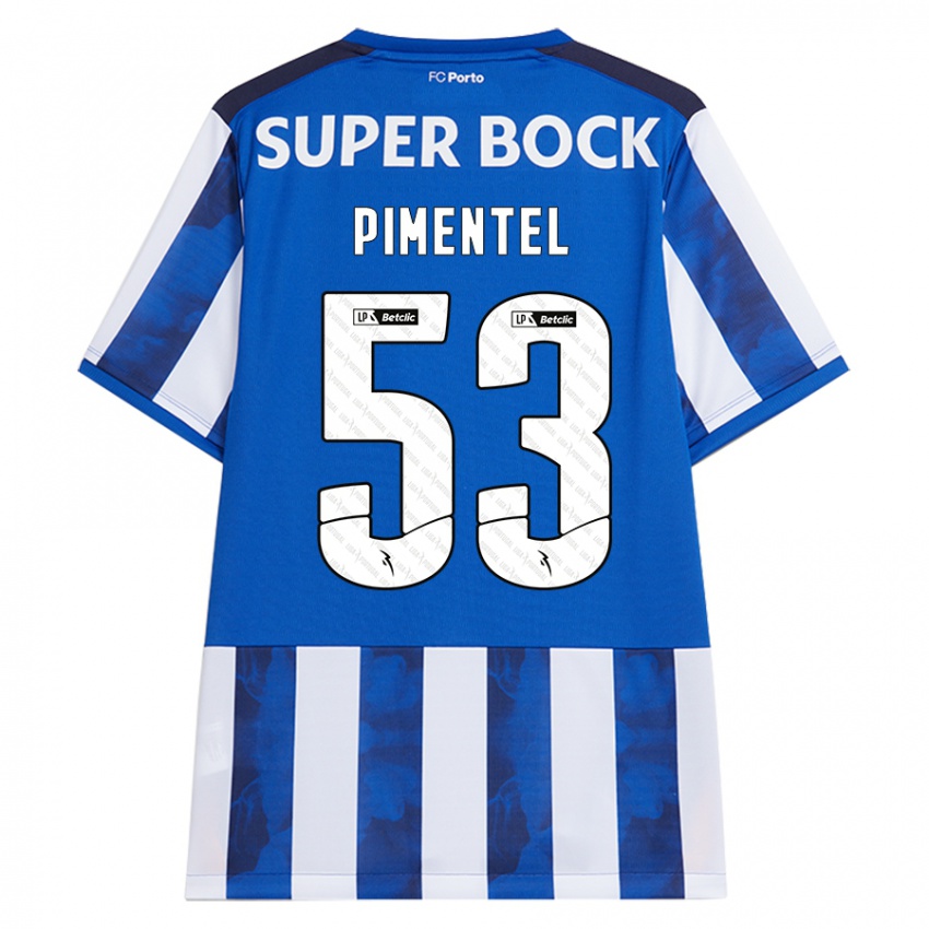 Niño Camiseta Eric Pimentel #53 Azul Blanco 1ª Equipación 2024/25 La Camisa Perú