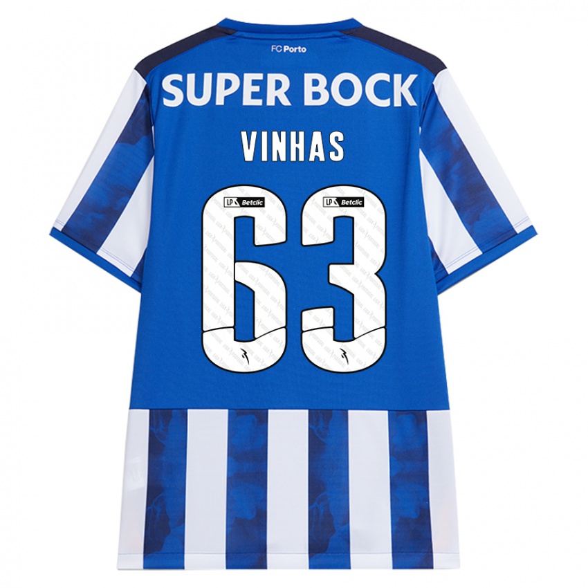 Niño Camiseta David Vinhas #63 Azul Blanco 1ª Equipación 2024/25 La Camisa Perú