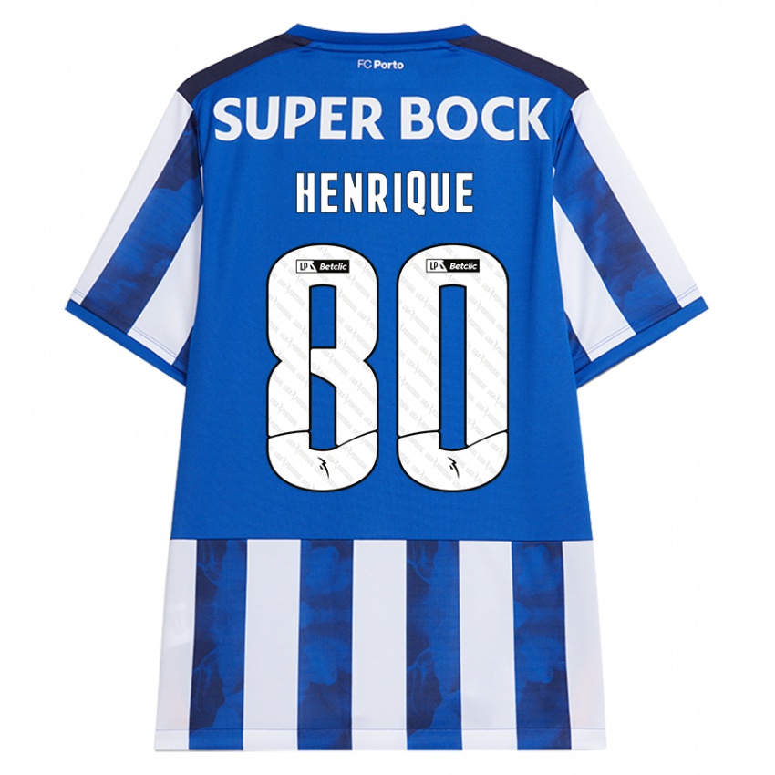 Niño Camiseta Kaio Henrique #80 Azul Blanco 1ª Equipación 2024/25 La Camisa Perú