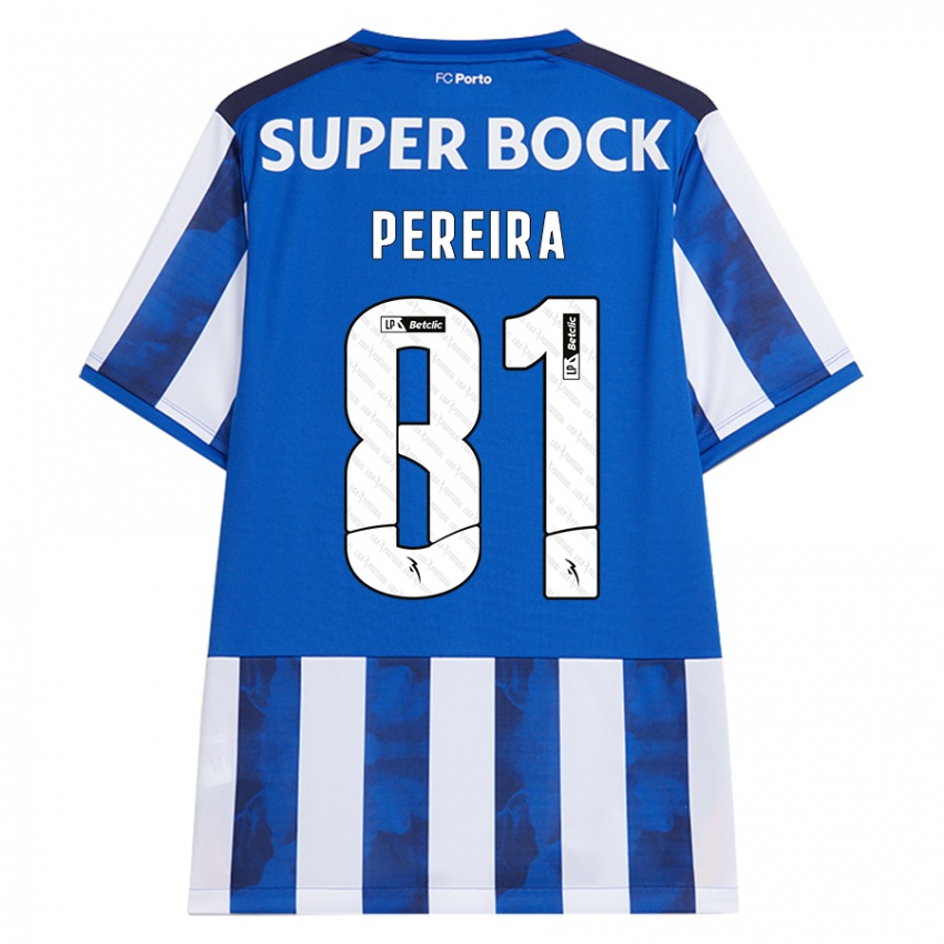 Niño Camiseta Martim Pereira #81 Azul Blanco 1ª Equipación 2024/25 La Camisa Perú