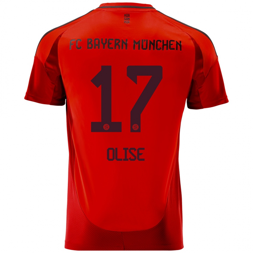 Niño Camiseta Michael Olise #17 Rojo 1ª Equipación 2024/25 La Camisa Perú