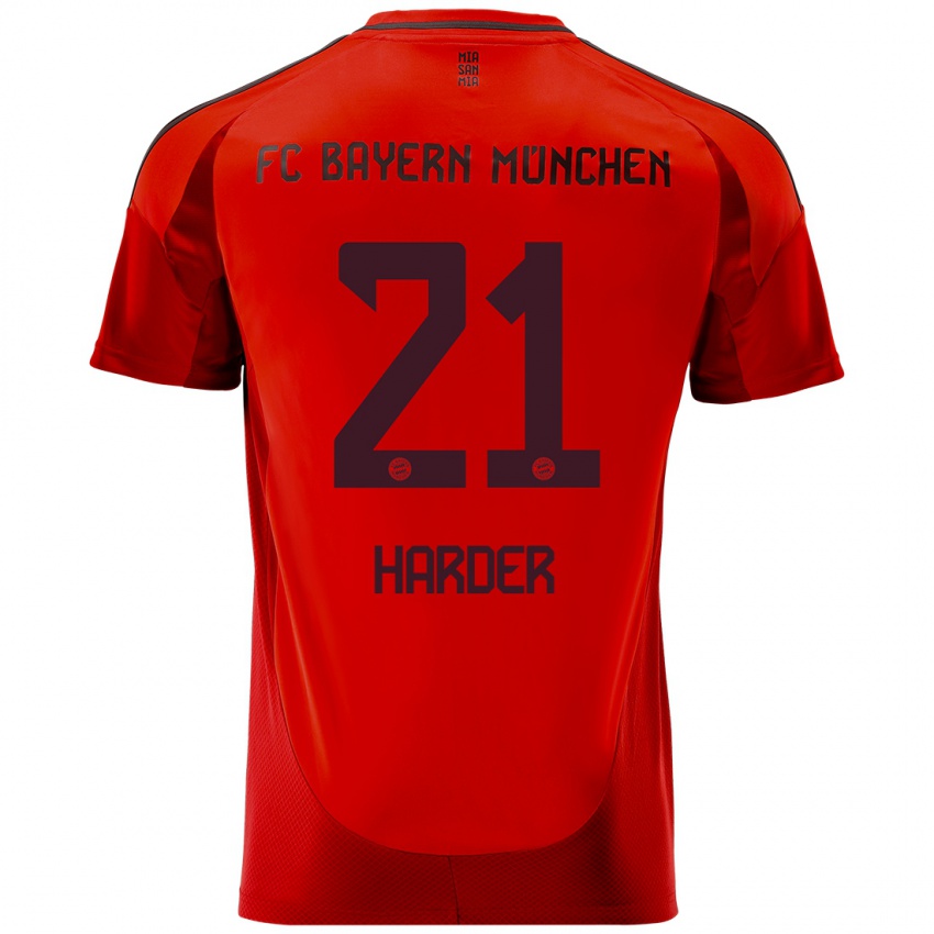 Niño Camiseta Pernille Harder #21 Rojo 1ª Equipación 2024/25 La Camisa Perú