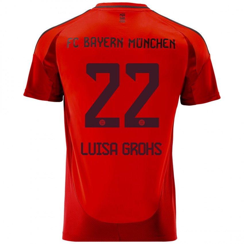 Niño Camiseta Maria Luisa Grohs #22 Rojo 1ª Equipación 2024/25 La Camisa Perú