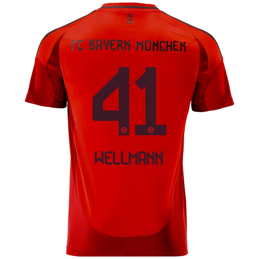 Niño Camiseta Anna Wellmann #41 Rojo 1ª Equipación 2024/25 La Camisa Perú