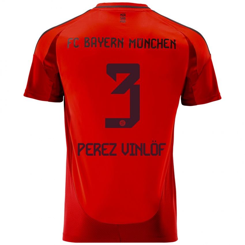 Niño Camiseta Matteo Perez Vinlöf #3 Rojo 1ª Equipación 2024/25 La Camisa Perú