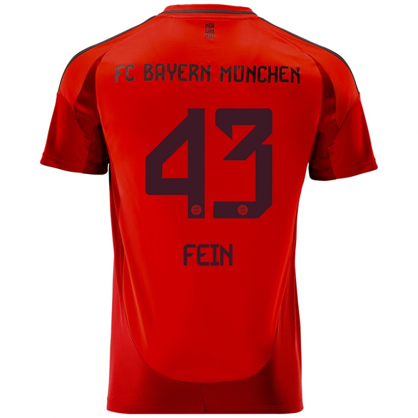 Niño Camiseta Adrian Fein #43 Rojo 1ª Equipación 2024/25 La Camisa Perú