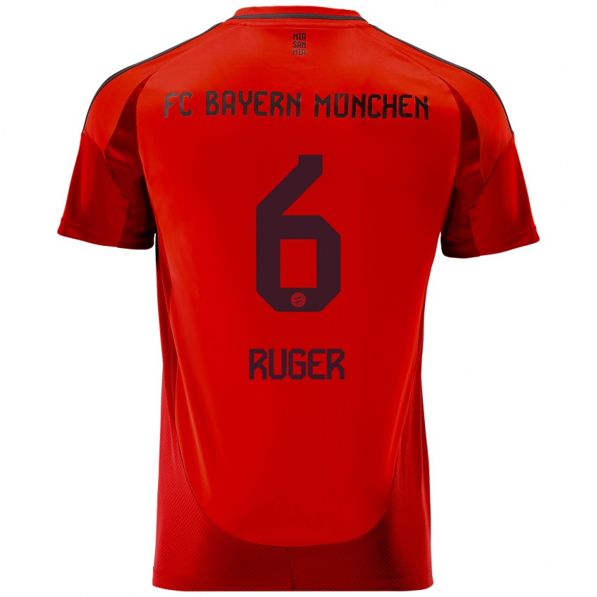 Niño Camiseta Kurt Ruger #6 Rojo 1ª Equipación 2024/25 La Camisa Perú