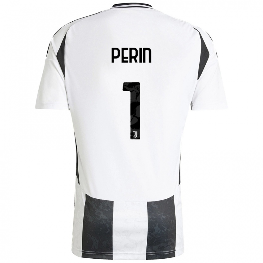 Niño Camiseta Mattia Perin #1 Blanco Negro 1ª Equipación 2024/25 La Camisa Perú