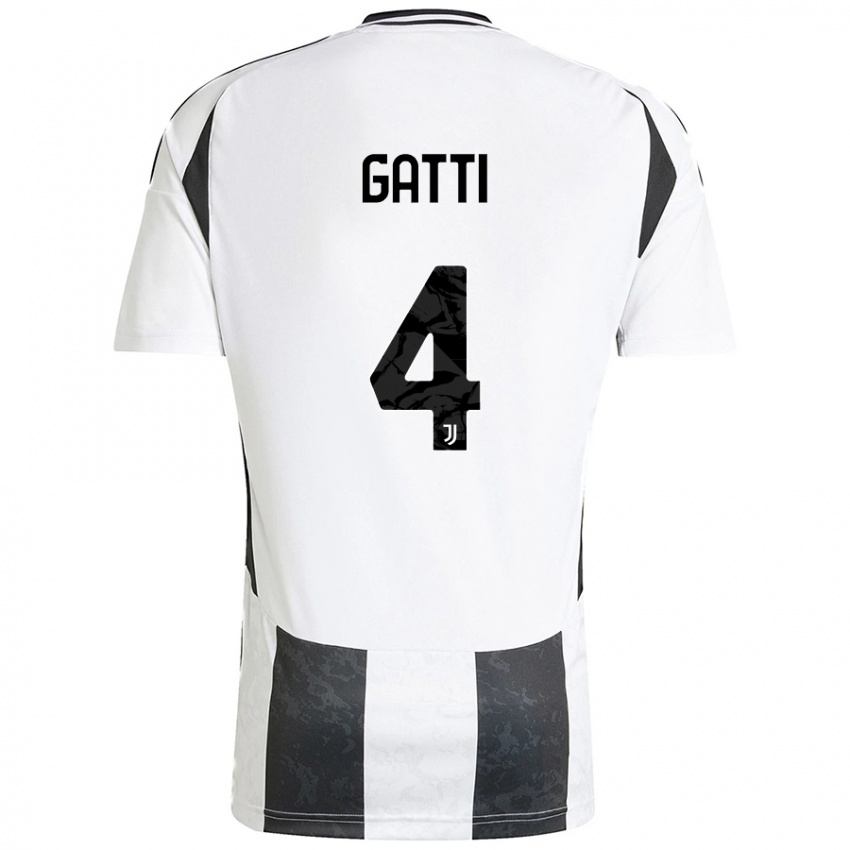 Niño Camiseta Federico Gatti #4 Blanco Negro 1ª Equipación 2024/25 La Camisa Perú